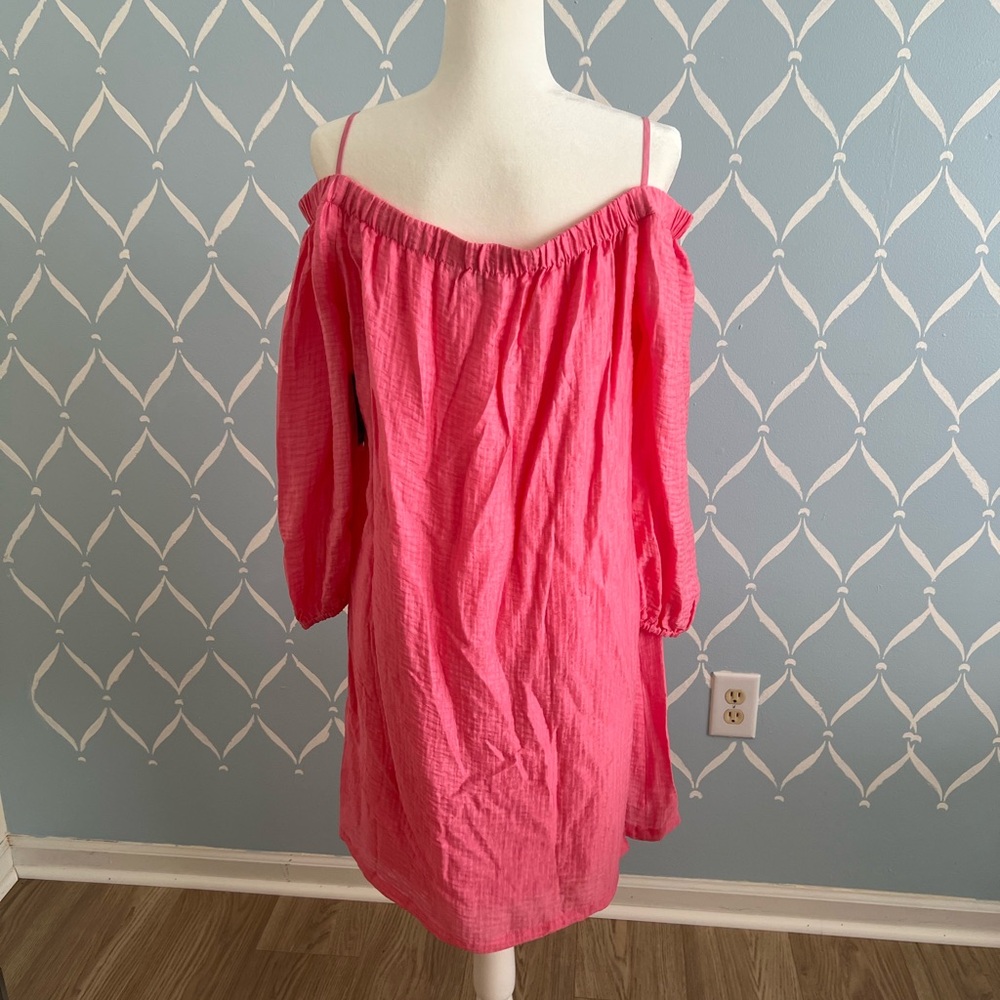 Pink Off-Shoulder Dress - Picture 2 of 2